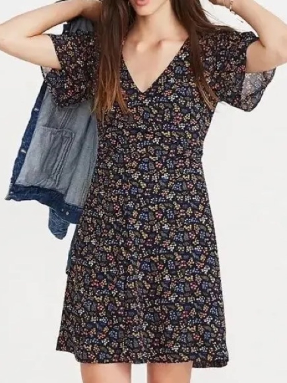Madewell Cross-Front Mini Dress in Garden Party Size 0